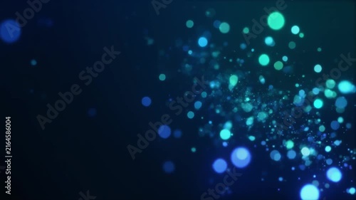 Glowing Electric Blue Bokeh Particles Soft Floating Motion Loop