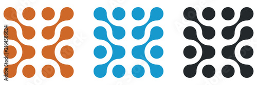 Foto Connected dots icon featuring circular patterns, abstract movement, integration, transition, and technology concepts with rounded shapes