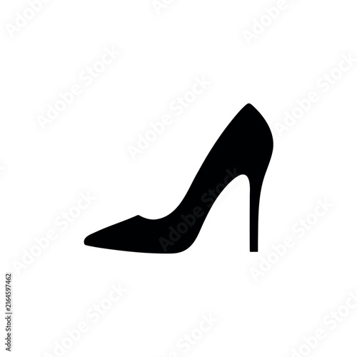 High heel shoes vector silhouette icon vector illustration on white background.