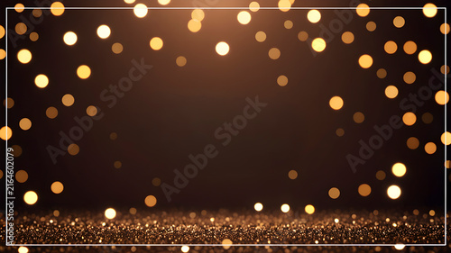 Luxury Glowing Bokeh Background with Elegant Copy Space Presentation Frame Design