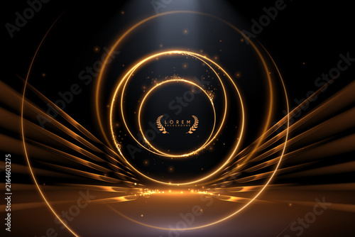 Golden motion lines with glow effect
