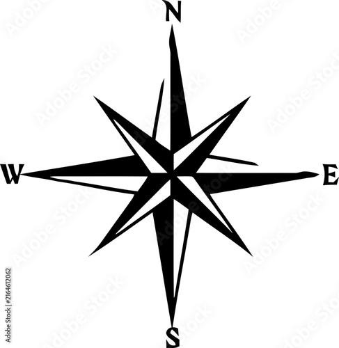 Compass Navigation Icon, Direction Finder and Travel Symbol for Adventure, Exploration and Location Services