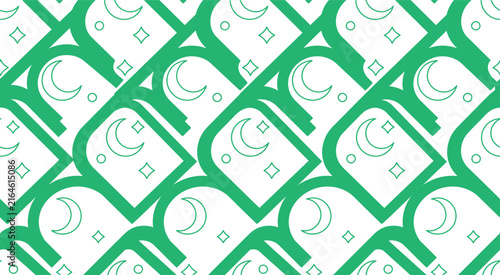 Elegant Islamic Seamless Pattern with Crescent and Arch Geometry
