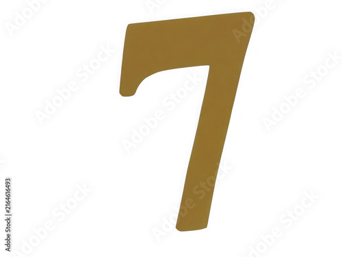 A simple brown number seven digit with a thick bold font style for design work isolated on transparent background