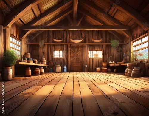 barn with wooden walls and floor
