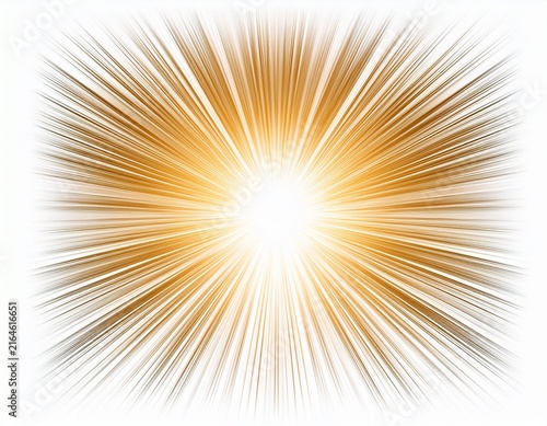 light rays radiating from top center isolated on white background