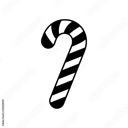 Classic Candy Cane vector illustration featuring the iconic curved shape and striped pattern in a clean minimalist style. Perfect for Christmas decorations, holiday cards, candy packaging, gift wrappi