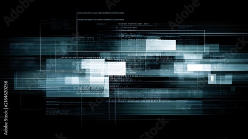 Obraz na płótnie storm composed of luminous algorithms, floating code fragments, and powerful artificial intelligence energy patterns