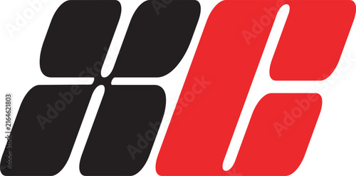 Abstract Modern Geometric Logo with Interlocking Shapes