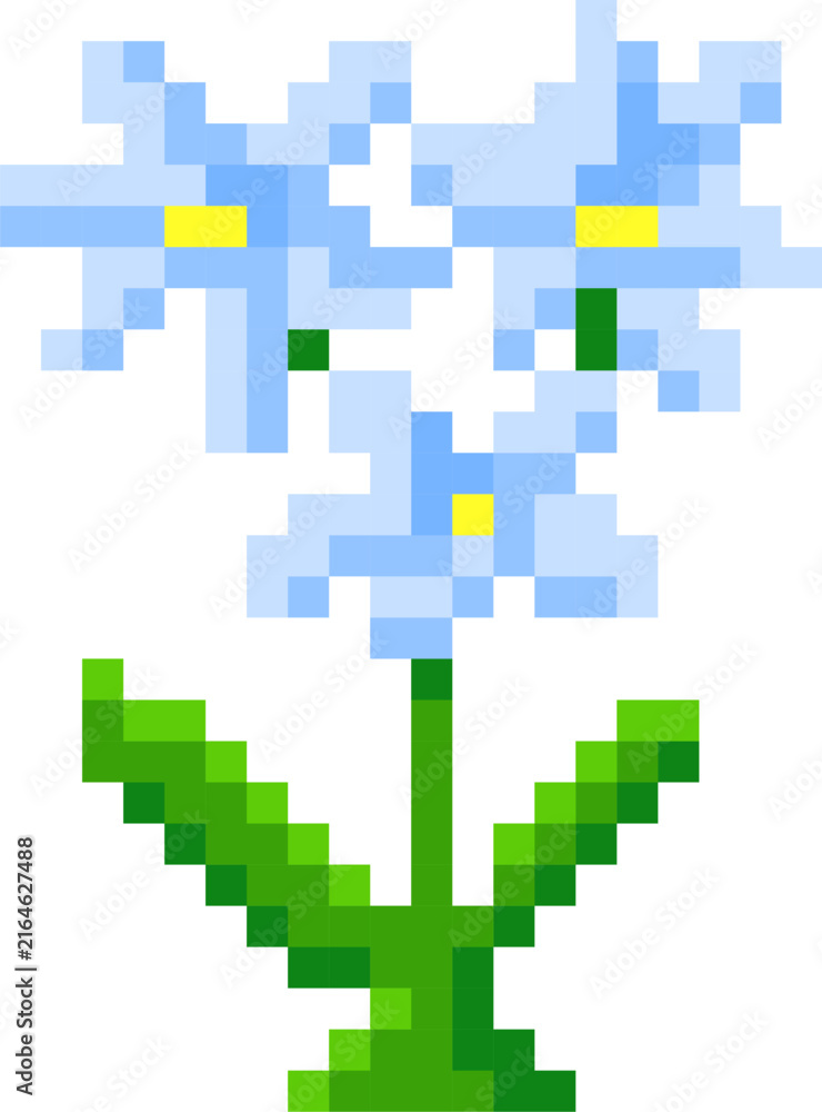 Fototapeta premium Flower Pixel Sprite Botanical