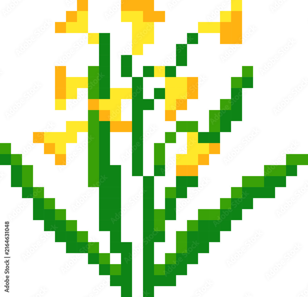 Fototapeta premium Flower Bloom Pixel Art
