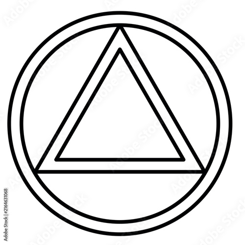 Anonymous Alcoholics symbol concentric circles equilateral triangles technical emblem