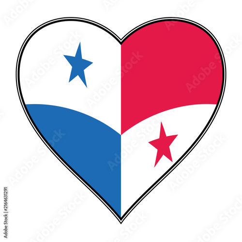 Heart symbol Panama flag patriotic emblem national pride illustration