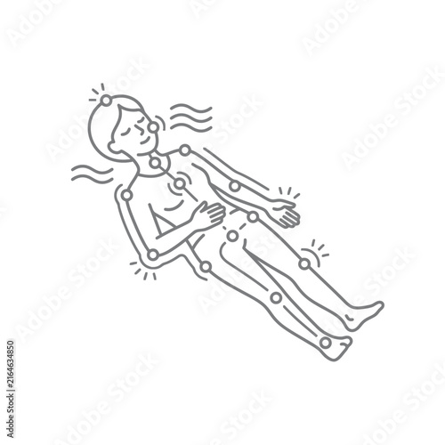 Woman experiencing pain in her body.