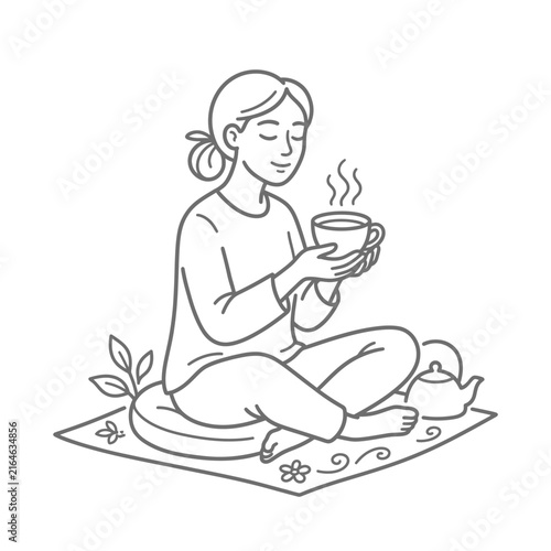 Woman Holding a Cup of Coffee.