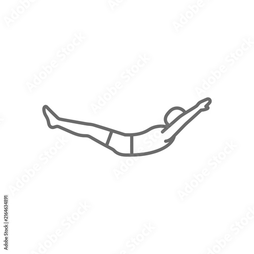 Woman in a swimming pose.