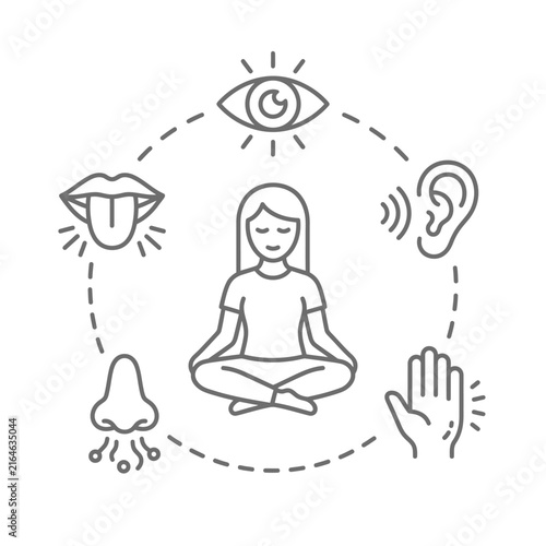 Woman meditating in lotus position.