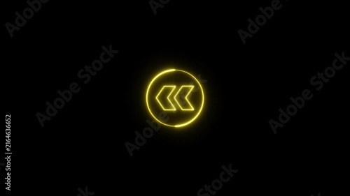 Direction concept, neon arrow icon, arrows indicates the direction of the overlay video layer.
