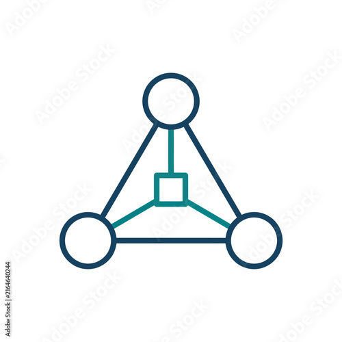 Abstract geometric network structure, connected nodes, digital technology concept