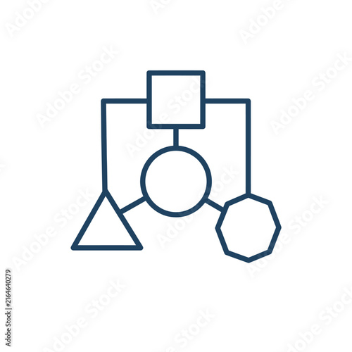Abstract Geometric Shapes Flowchart Diagram Icon