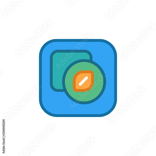 Abstract Geometric Shapes Icon with Leaf Symbol