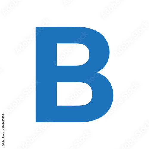 Blue letter B isolated on white background