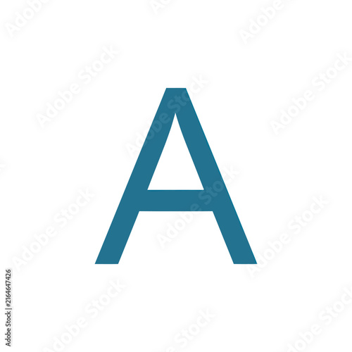 Blue Letter A on White Background