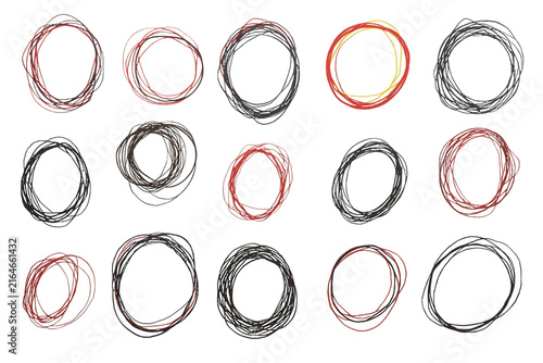 Hand drawn circular outline collection