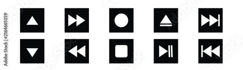 Foto Media player control buttons icon set vector illustration featuring play pause r
