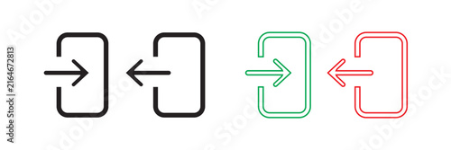 Sign In & Sign Out, Login and Logout Icon Vector Template.