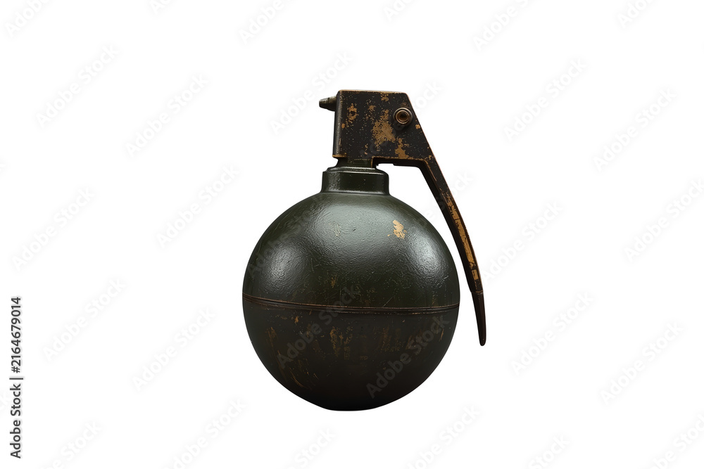 Obraz premium Dark spherical military hand grenade