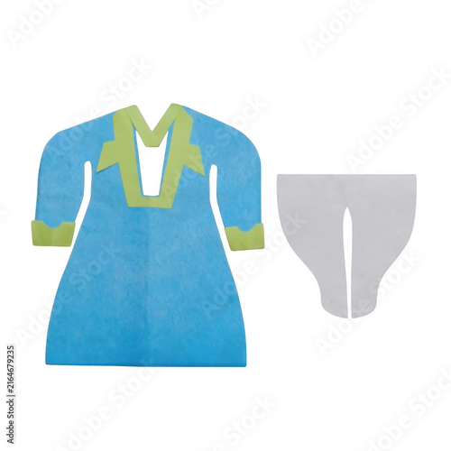 Blue and yellow of a dress and bow tie on black background, blue dress yellow, bow tie yellow bow tie