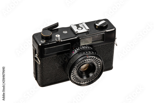 фотографія Vintage black rangefinder film camera isolated