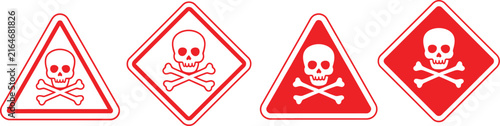 Фотография Danger poison skull hazard signs vector illustration