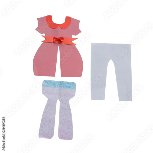 Pink and white abstract of a stylized human figure silhouette girls fashionable trending dress.