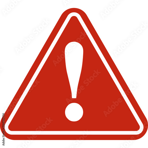 Red Warning Triangle Vector Icon Exclamation Mark Alert Danger Caution Sign