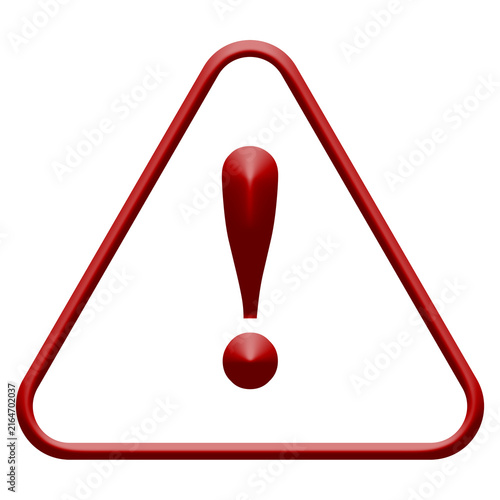 Red 3D Warning Triangle Icon Vector Alert Danger Exclamation Mark Caution Symbol
