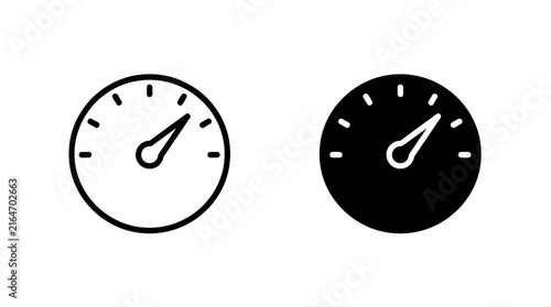 Speedometer gauge icons isolated on transparent background
