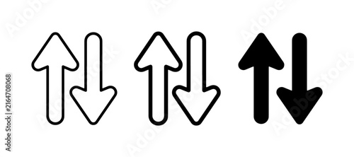 Bild auf Leinwand Up and Down Arrows, Directional Icons, Navigation Symbols, Set of 3