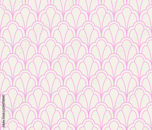 Abstract floral geometric texture. Seamless art deco ornamental background.