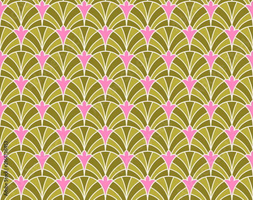 Art deco geometric seamless pattern. Abstract decorative retro background.