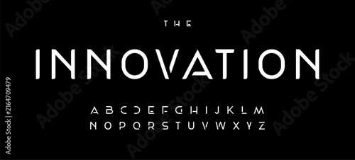 Photography futuristic innovation font alphabet letters