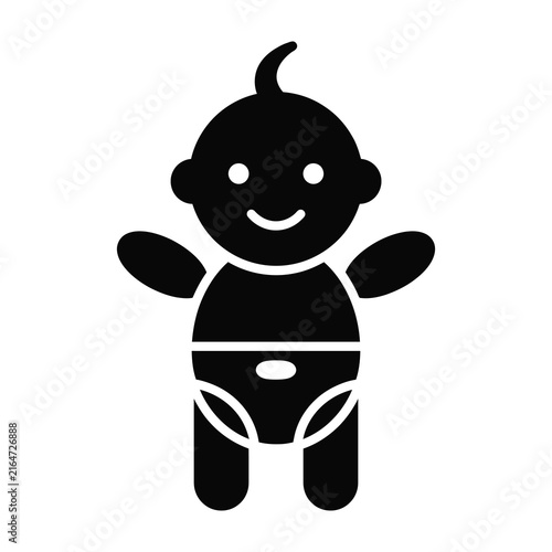 Baby icon smiling happy infant person character