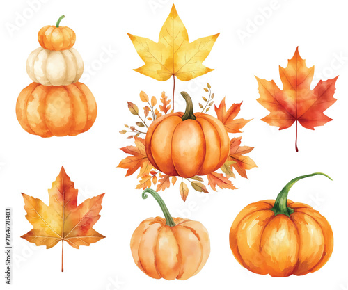 watercolor Autumn Clipart set