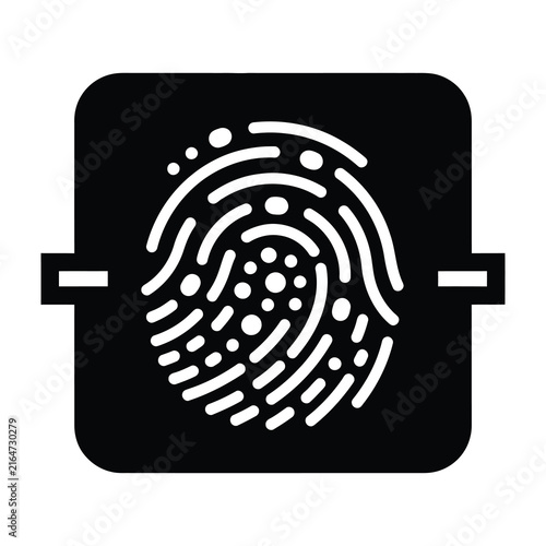 Fingerprint scanner icon for biometric security and digital identity verification