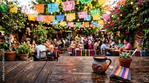 Vibrant Mexican fiesta celebration outdoor scene ,Hispanic Heritage Celebration Month, Latino Ctivalultural Festival, Cinco de Mayo, Día de los Muertos, Carnaval, Inti Raymi