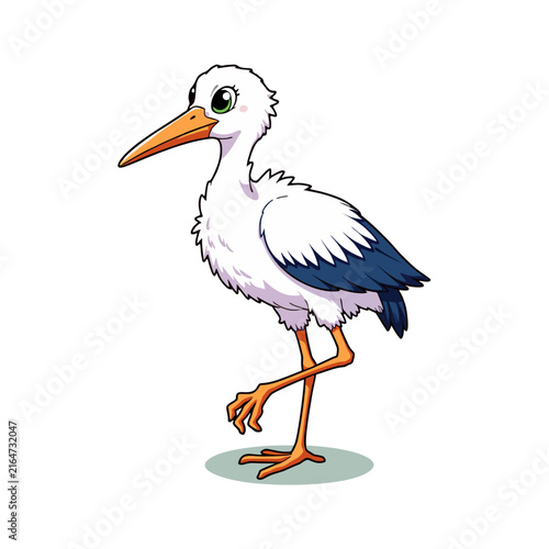 Cute Stork Clipart 08