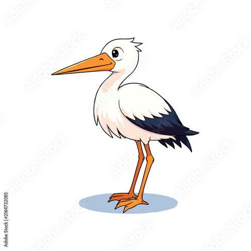 Cute Stork Clipart 06