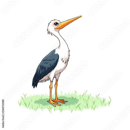 Cute Stork Clipart 05