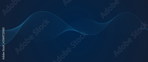 Фотография Abstract wave dynamic curve lines transparent background with flowing digital en